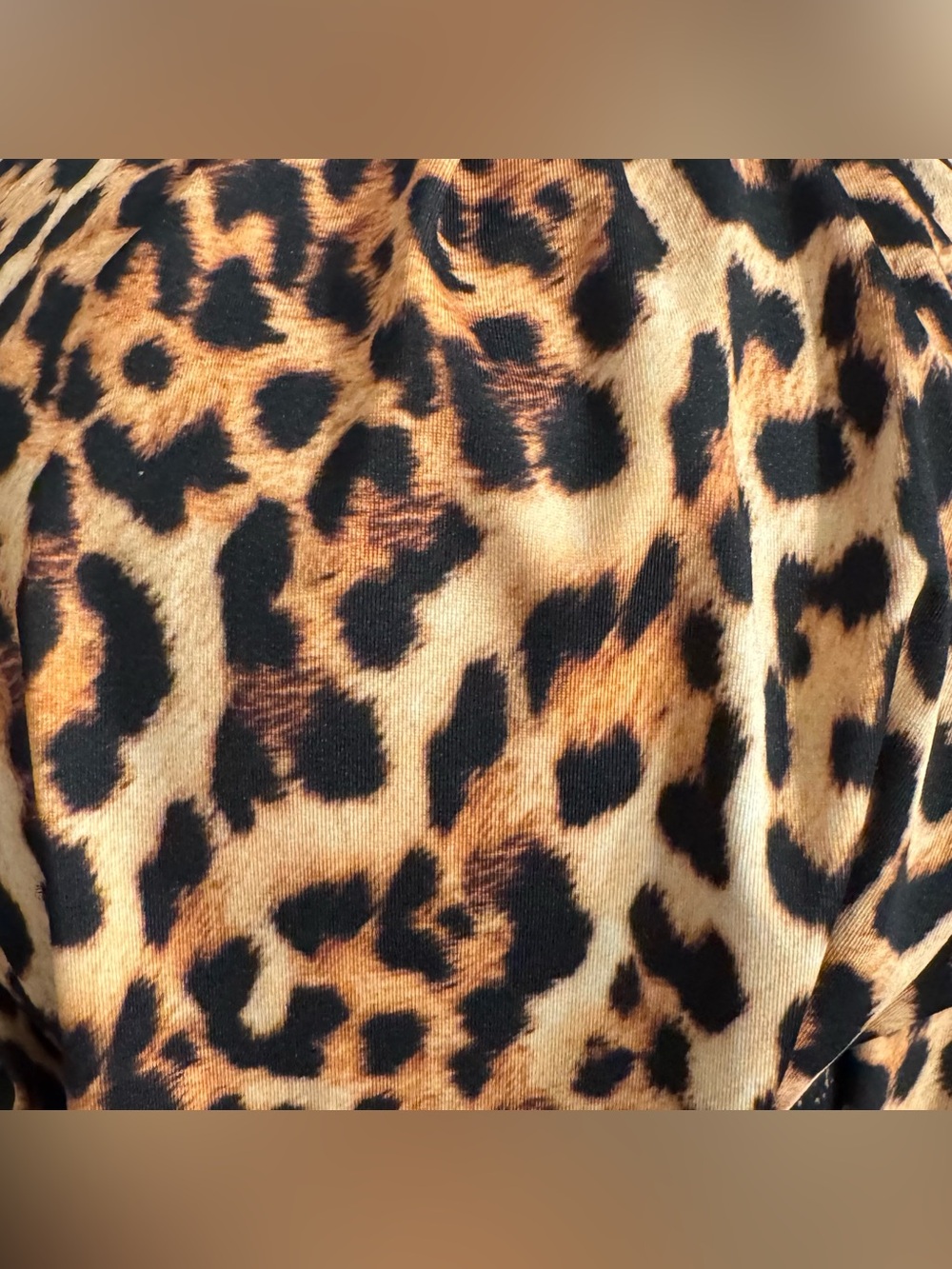 Bikini Top with Molded Padded Cups Halter Tie Back Leopard Print